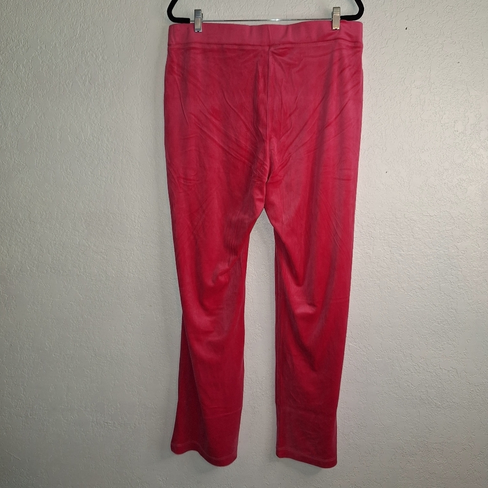 Lot Of 2 Y2K Juicy Couture Pants 2XL Activewear Hot Pink& Black Velour Yoga Logo - Picture 4 of 12